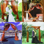 8 Panels Wedding Arch Draping Fabric 28" x 20Ft Wedding Arch Drapes Chiffon Fabric Drape Sheer Backdrop Curtain for Weddings Party Ceremony Birthday Arbor Drapery Reception Ceiling Décor(Terracotta)