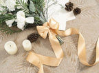 Champagne Satin Ribbon 1-1/2 Inch 50 Yards Double-Faced Polyester Ribbons for Hair Bows Gift Wrapping Crafts Floral Bouquet Wedding Invitations