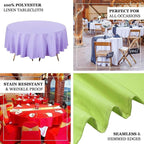 Efavormart Round Tablecloth, 90 Inch Stain & Wrinkle Resistant Washable Table Cloth, Decorative Polyester Fabric Table Cover for Banquet, Wedding, Dining- Black
