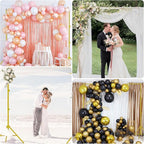 EMART Backdrop Stand 10x7ft(WxH) Photo Studio Adjustable Background Stand Support kit with 2 Crossbars, 8 Clamps, 2 Sandbags and Carry Bag for Parties, Events Decoration, Wedding -Titanium Gold