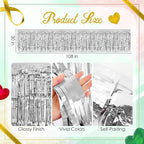 3 Pack Red Green Silver Table Skirts, 29x108" Metallic Foil Tinsel Fringe Table Skirt for Rectangle Tables Streamer Curtains Backdrop, Party Decorations for Birthdays, Weddings, Holidays