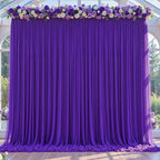 Purple Tulle Backdrop Curtain for Parties Wedding,5ft x 10ft Wrinkle Free Curtain Backdrop,2 Layer Drapes for Backdrop,Polyester Wedding Back Drop for Bridal Shower Birthday Baby Shower Photography