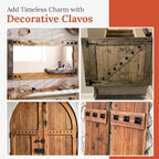 50 Pack 1.5" Square Head Iron Clavos Decorative Nails – Sealed Rusted – Handmade Rustic Square Fasteners for Farmhouse Shutters, Faux Wood, Barn Doors, Shutters, and Gates – Ornamental Wood Accent