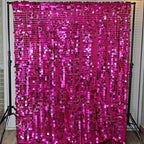 Hot Pink Square Sequin Backdrop 8ft * 8ft 1 Panel, Shimmer Wall Backdrop Photobooth Props for Wedding, Anniversary, Birthday, Party Decorations