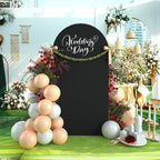 bricia Wedding Arch Backdrop Stand Cover, 6.6FT Double Sided Stretchy Arch Cover Fitted Wedding Birthday Party Banquet Decoration (Black 79.2''Lx39.6''W)