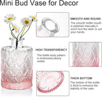 Arme Bud Vase Set of 32, Pink Vases in Bulk Bud Vase for Flower Small Glass Vases for Wedding Centerpieces, Vintage Cute Mini Flower Vase, Home Table Flower Decor