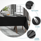 VidaFete Tablecloth 60 * 120inch 10pack Rectangle Table Cloth Polyester, Stain Wrinkle Resistant Dining Table Cover for Kitchen Dinning Party Wedding Rectangular Tabletop Buffet Decoration(Black)