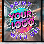 Custom High Static Window Cling ║ Your Logo or Design We Print Your Static Cling ║ Waterproof School Storefront Home ║ Perfect for Installing on Windows in Less Than a Minute.