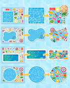 Aowplc 32 Sheets Make‑a‑Pool Stickers for Kids – Mix & Match Craft Kit – Summer Party Favors & Activities
