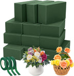 Aneco 12 Pieces Floral Foam Blocks with 3 Rolls Floral Tape 5.5''L x 3.1''W x 1.8''H Green Square Flower Foams Flower Arrangements Supplies for Dry & Wet Flower Wedding Home Decor and DIY Crafts