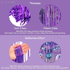 Purple Tinsel Curtain Party Backdrop - GREATRIL Foil Fringe Curtain Party Photo Booth Streamers for Hunters Mermaid Themed Decorations - 1m x 2.5m - Pack of 2