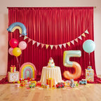 gogoparti 20x10FT Red Sequin Backdrop Curtain - 4 Panels of 5x10FT Wrinkle-Free Glitter Drapes for Photography, Birthdays, Weddings & Graduations