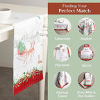 Maison d' Hermine Table Runner 100% Cotton Double Layer Table Runners 108 inches Long for Thanksgiving Christmas Decorations Home Kitchen Dining Party Wedding (Christmas Tradition, 14.5" x 108")