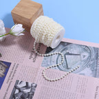 Pearls String Beads 33 Feet Crafts Faux Pearl Roll for Christmas Garland Flowers Wedding Party Jewelry Decoration(5mm Ivory)