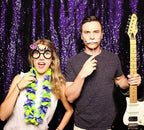 JYFLZQ Purple Sequin Backdrop Curtains 2ft x 8ft 2 Panels Glitter Photo Booth Backdrops Sparkly Photography Background Drapes for Parties Wedding Bridal Showers