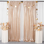 ShinyBeauty Champagne Backdrop Curtains 2 Pieces Sequin Photograph Backdrops 7FTx7FT Panels Sparkly Curtain Shimmer Fabric Background for Weddding,Prom,Birthday Backgrounds