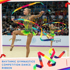 Yilloog Ribbon Dancing Wands Party Favors, 78.7 Inch Gymnastics Ribbon Streamers Rainbow Artistic Ribbon Dancer Twirling Wands, Rainbow Birthday Decorations, Girls Party Games