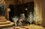 LITBLOOM Birch Garland with Lights 6FT 120 Fairy Lights Plug in, Lighted White Twig Vine Garland for Home Mantle Wall Christmas Decoration Inside Outside