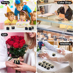 EUSOAR Favor Boxes, 60pcs 2x2x2 Inches Black Boxes Small Candy Box with Gold Ribbons, Mini Paper Cube Soap Box Chocolate Truffles Storage Macaron Container for Wedding Birthday Party DIY Favors