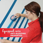 XFasten Professional Blue Painters Tape 2.5-Inches x 60-Yards (Single Pack) Blue Painters Masking Tape Bulk - Sharp Edge Line Technology, Produces Sharp Lines | Residue-Free Wall Trim Tape