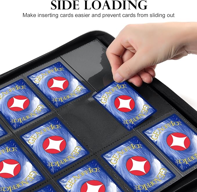 GEAoffice 12 Pocket Card Binder Holds 720 Cards - Sturdy PU Cover Trading Card Collection Holder Folders Album for YuGiOh, MTG, TCG, Games&Sports, Ringless, Non-PVC, Purple