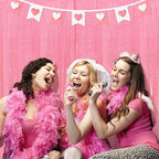 2 Pack Pink Streamers Pastel Curtain Backdrop Wall Fringe Backdrop Birthday Party Decorations Light Pink Halloween Baby Shower Valentines Wedding Decorations for Women