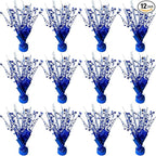 12 Pack Metallic Foil Spray Centerpiece Star Table Decoration Burst Table Centerpieces for Birthday Wedding Anniversary Graduation Holiday Party Supplies Decor, Blue