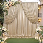 20ftx10ft Champagne Sequin Backdrop Curtain for Parties, 4 Panels Wrinkle Free Glitter Photo Backdrop Drapes Shimmer Back Drop Cloth for Wedding Birthday Christmas Photography Background