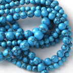 River Stone Blue Turquoise Stone Beads for Jewelry Making DIY Craft Gemstone Beads Kit (10mm, 35pcs) Cosmic Crystal Pebbles for Bracelets, Necklaces, Home Decor