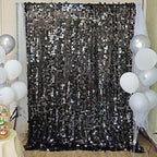 Black Square Sequin Backdrop 8ft * 8ft 1 Panel, Shimmer Wall Backdrop Photobooth Props for Wedding, Anniversary, Birthday, Party Decorations