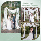 Wedding Arch Draping Fabric, 8 Panels 28" x 20ft White Sheer Chiffon Curtain Drapes for Wedding Drapes Sheer Backdrop Curtains