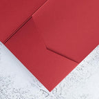 20 PCS Red Tri-fold Laser Cut Wedding Invitation Pockets for 5x7 Wedding Cards Bridal Shower Engagement Quinceanera Invitation