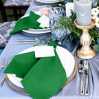 ANECO 12 Pieces Satin Napkins Soft Dinner Napkins Square Table Napkins 17 x 17 Inches for Restaurant Weddings Party Dinner Decoration(Forest Green)