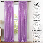 ShinyBeauty Sequin Curtains 2 Panels Sparkling Lavender Glitter Photo Backdrop - 2FT x 8FT Shimmer Backdrop for Wedding Party Baby Shower Birthday Stage Decorations -1011E