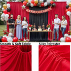 30ftx10ft Red Backdrop Curtains for Parties, Wrinkle Free 6 Panels 5x10ft Silky Photo Backdrop Drapes Back Drop Cloth for Wedding Birthday Photography Baby Shower Background Decor