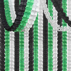 Black Green-Silver Party-Decorations Streamers Garland - 12pcs Graduation 2025 4-Leaf Clover Paper Streamer, Soccer Party Supplies Wedding Men Boys Birthday Baby Bridal Shower Banners Decor Ouruola