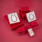 TheDisplayGuys - 25-Pack #53 Kraft Paper Cardboard Gift Boxes/Jewelry Cases w. Cotton Padding & Lid - Matte Red - (5.4" x 3.9" x 1.0")