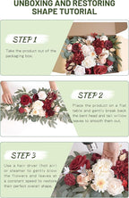 Faux Flower Swag Set of 2 for Wedding Welcome Signs Floral Swag Wedding Reception Ceremony Signs Decor (Red)
