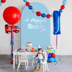 Arch Backdrop Stand Cover 8Ft Dusty Blue Thick Spandex Fabric Arch Backdrop Cover High Elasticity Fitted Round Top for Wedding Birthday Party Baby Shower Garden Decoration