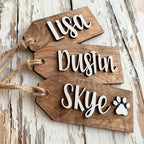 1Pcs Personalized Christmas Stocking Name Tags Custom Wooden Stocking Name Tag Customized Letters Tags Custom Xmas Stockings Hanging Tag Gifts for Christmas Stockings