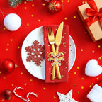 Patelai 100 Pieces Snowflake Napkin Rings Thanksgiving Christmas Napkin Holders Exquisite Household Rhinestone Napkin Rings Set for Christmas Wedding Dinner Party Table Decoration (Gold)