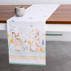 Maison d' Hermine Table Runner 100% Cotton Single Layer Table Runners 72 inches Long Decorative for Kitchen Dining Party Baby Shower Wedding Bridal Shower Spring Summer (Easter Dew , 14.50" x 72")