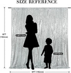 Eternal Beauty Silver Sequin Backdrop, 6x6 Ft Glitter Background Curtains for Shimmer Photography Party Wedding Birthday Back Drop Decor