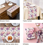 WRAPAHOLIC Kraft Floral Wrapping Paper - Mini Roll - 17 Inch x 16.5 Feet - Watercolor Lavender Flower Wrapping Paper for Wedding, Birthday, Bridal Shower, Tea Party, Drawer Liners, Home Closet Shelves