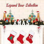 Glass Christmas Tree with 12 Ornament Glitter Balls Tabletop Wine Glass Charms Miniature Christmas Tree Gift for Xmas Holiday Party Novelty Season Home Decor, 7.7 Inch