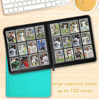 Trading Card Binder 12 Pocket, 720 Pockets Card Binders, Card Collection Binder, Card Album Folder for MTG, TCG, Sports Cards, Game Cards (Lake Blue)