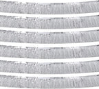 Silver Foil Fringe Garland 10FT 6packs, Metallic Foil Tinsel Fringe Banners for Parade Float Decorations Wedding, Birthday Party Graduation (six Silver)