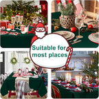 Hiasan 60 x 120 Inch Rectangle Tablecloth - Waterproof Wrinkle Resistant and Spillproof Washable Fabric Table Cloth for Dining Room Kitchen, Hunter Green