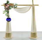 MDS Halloween Chiffon Draping Fabric - 1 Panel, 30" Wide x 50ft Long - Sheer Spooky Arbor & Canopy Drapery for Haunted House Backdrops, Party Ceilings, DIY Costumes & Themed Events - Champagne Gold