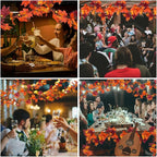 Fall Decor Thanksgiving Decorations for Home Lighted Fall Leaves String Lights, 11FT Thanksgiving Lighted Fall Leaf Garland Lights, 50 Orange Bulbs Lighted Fall Garland with Lights Plug in Outdoor